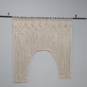 Arch valance macrame window curtain, custom curtains, valances