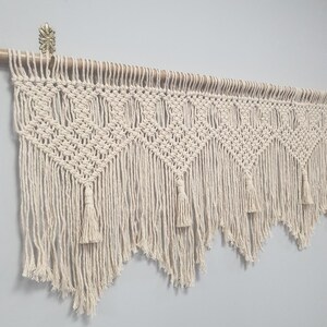 Macrame Valance, window curtain, large wall hanging