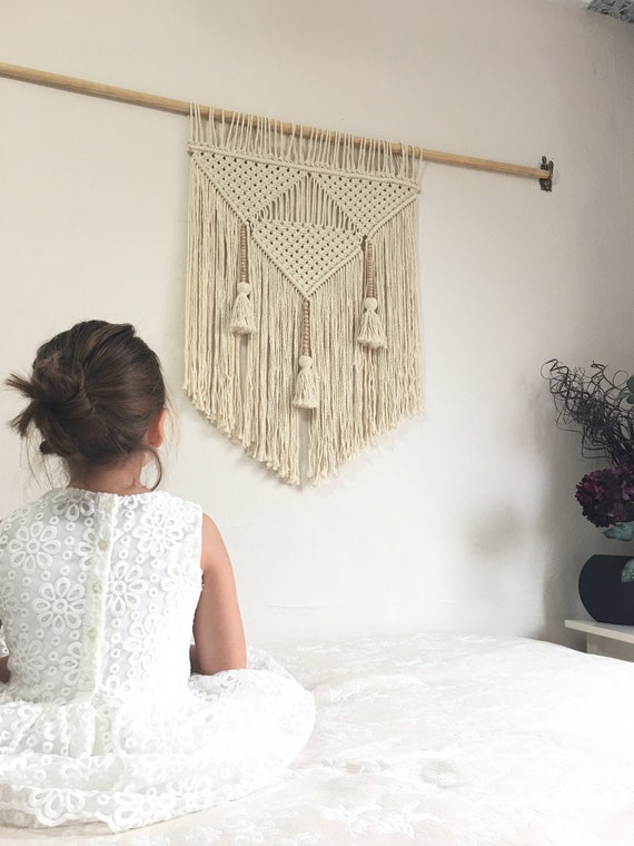 Macrame Wall Hanging Over Bed Wall Decor Tassels Hanging Etsy