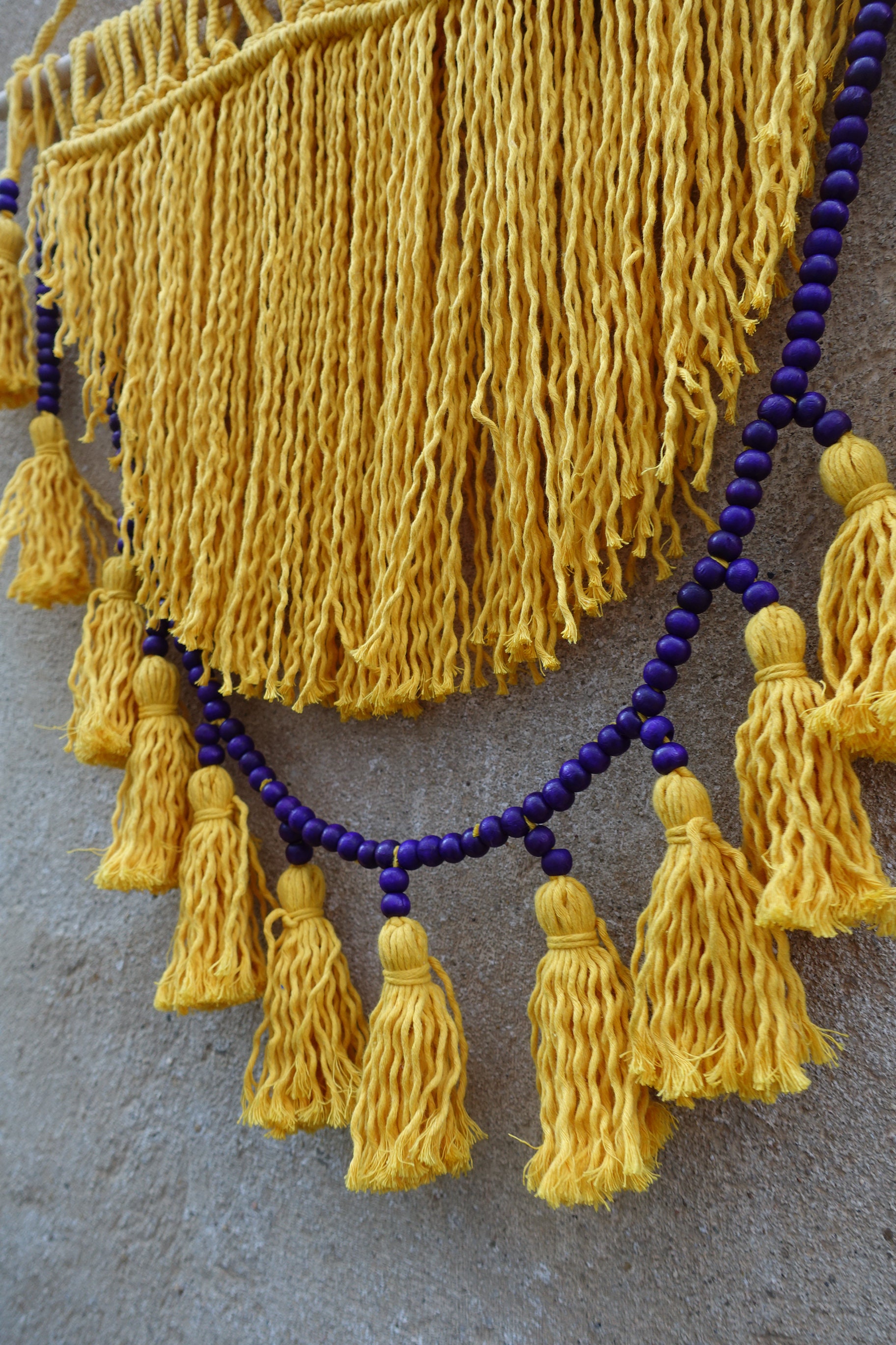 Yellow Tassels wall hanging Nursery wall decor boho wall Etsy
