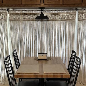 curtain beaded macrame window treatments, neutral home decor