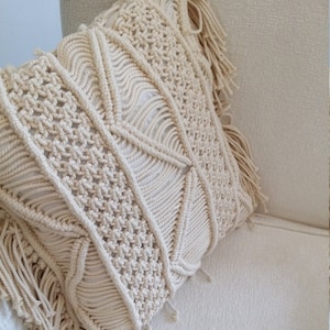 Macrame Pillow Cover, pillow case, Square Macrame Pillow, Boho home decor, macrame home decor, macrame pillow, boho pillow cover, macrame