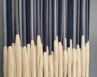 Arte mural de fibra - decoración bohemia para el hogar Altura: 48 pulgadas