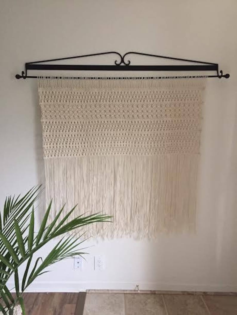 macrame wall hanging, wedding backdrop, bohemian curtains, boho home decor bedroom headboard image 5