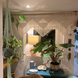 macrame window valance, window curtain