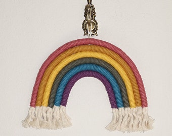 Rustic arch wall art, rainbow wall hanging, nursery decor, new born baby room decor, fibre art