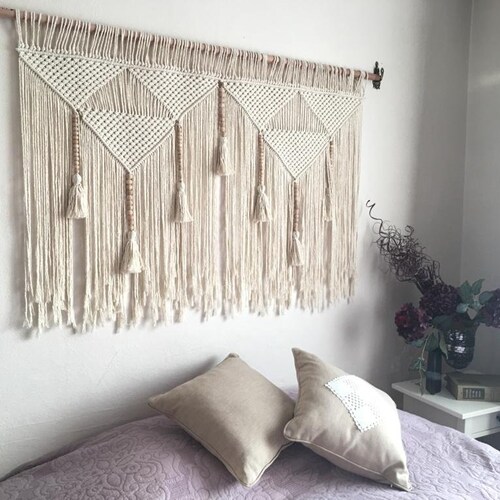 Macrame Wall Hanging Boho Headboard Bedroom Tapestry Etsy
