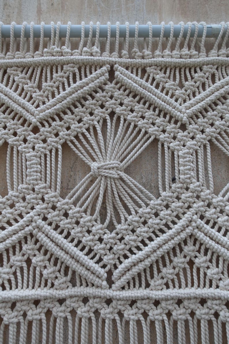 Window Macrame Patterns Window Valance, Macrame Hanging, Boho Curtain - Etsy
