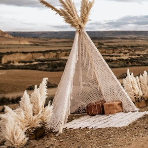 Macrame tepee, garden party decor, wedding backdrop, tipi, party decor