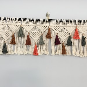 Macrame Valance, boho window curtain, wall hanging
