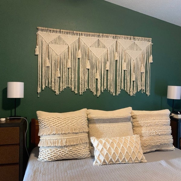 Extra Large Macrame wall hanging - bedroom tapestry custom colors and size