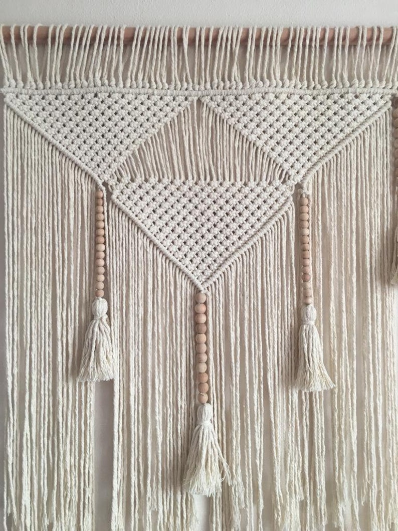 macrame wall hanging large, headboard wall art image 3