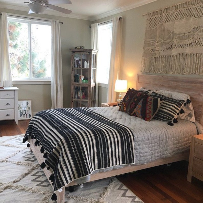 Over bed art macrame headboard modern woven decor over crib Etsy