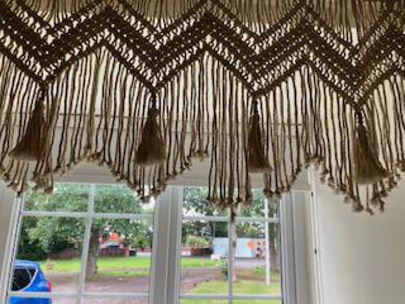 Makramee Fenster Volant - Boho Vorhänge für Wohnzimmer, Küchendekor Bild 9