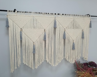 macrame headboard, wall art decoration, large wall hanging,