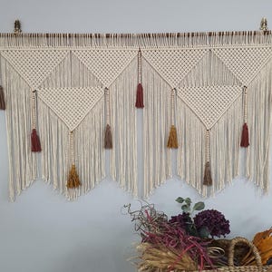 macrame wall hanging earthy tassels woven large customized colors