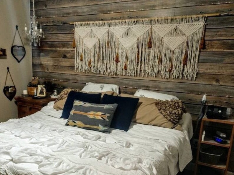 King Macrame Headboard Boho Large Wall Hanging Etsy