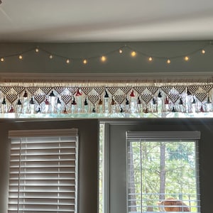 Window Valance Macrame Multicolored tassels hanging