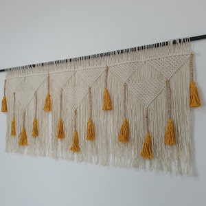 macrame wall hanging with tassels, boho wall decor, bedroom tapestry
