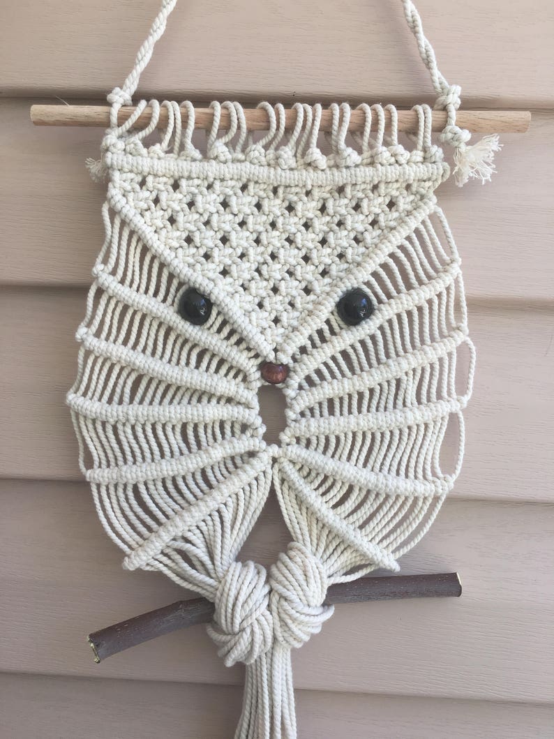 Macrame Owl Wall Hanging Nursery Tapestry Woven Wall Etsy