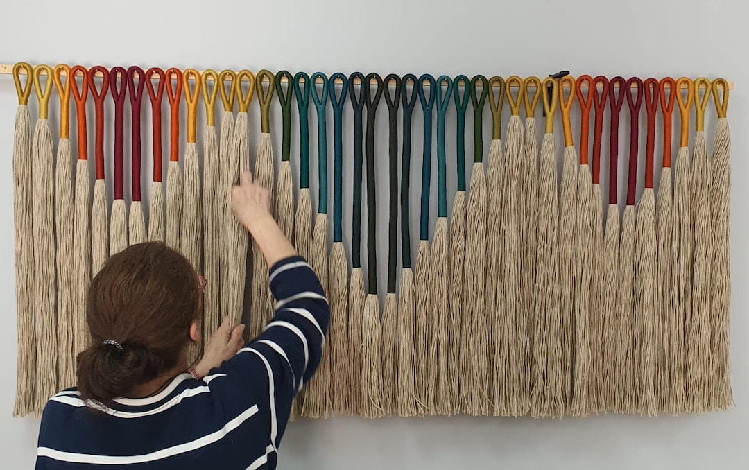 Macrame Wall Hanging, Fiber Wall Art, Multi Color Wall Art, Minimalist