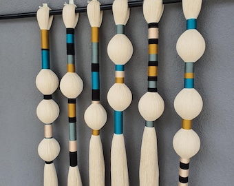 Colorful Fiber Wall Art - Wrapped Cord Decor (W24 x H50)