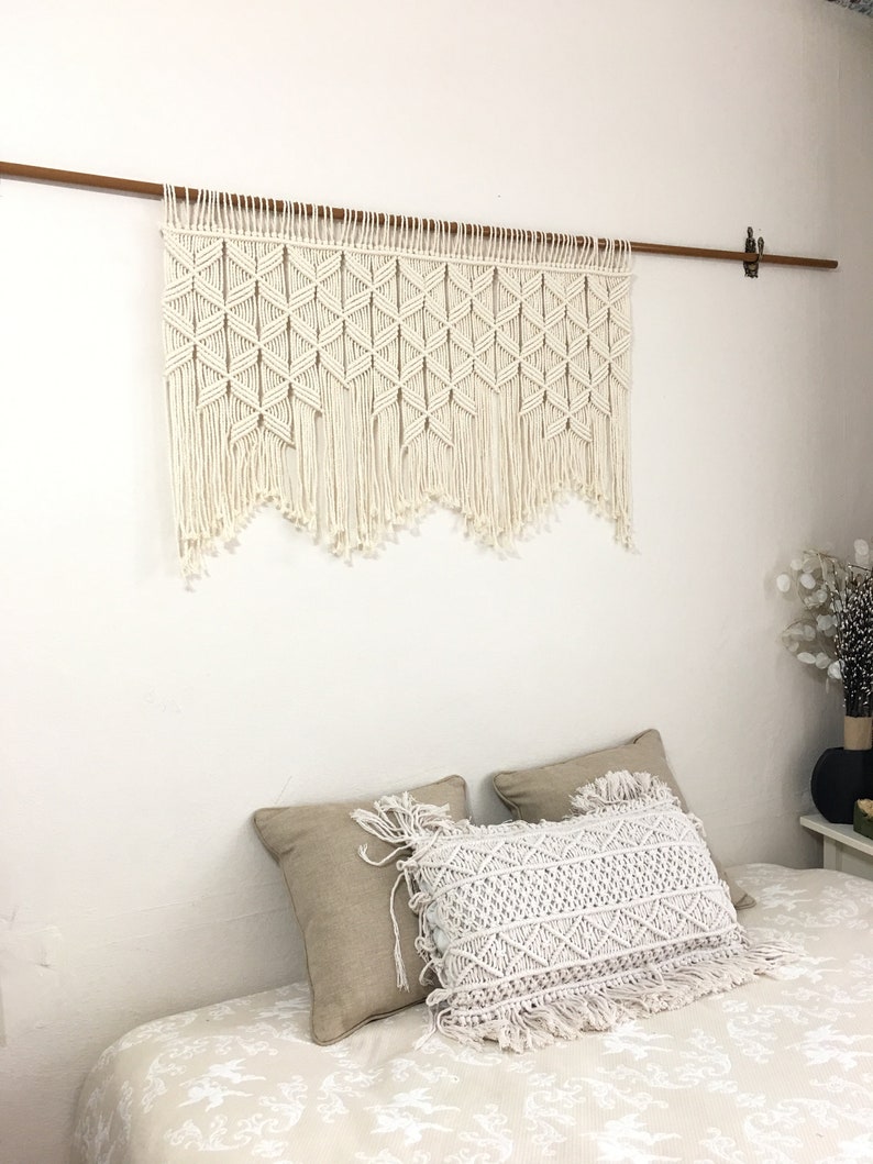 Macrame Headboard Geometric Wall Art Decoration Large Wall Etsy UK