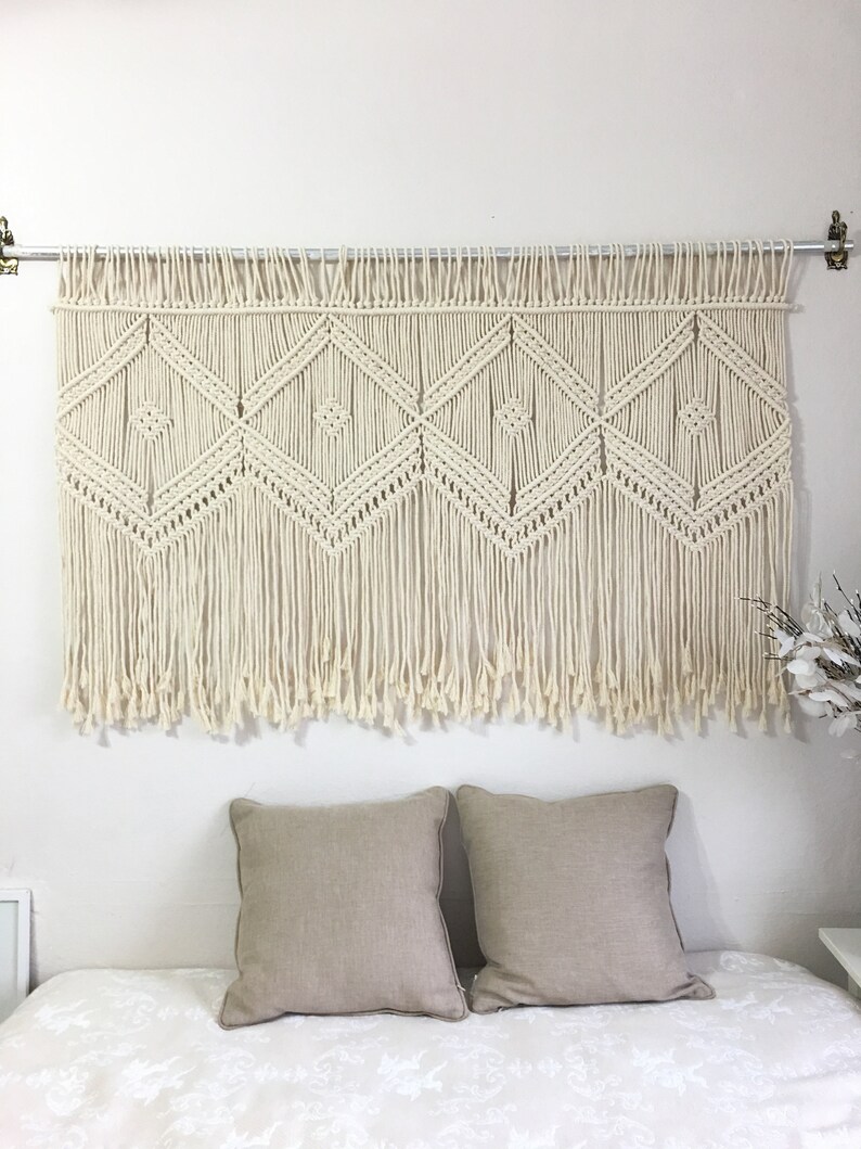 Macrame decor wall hanging bedroom wall art headboard Home Etsy