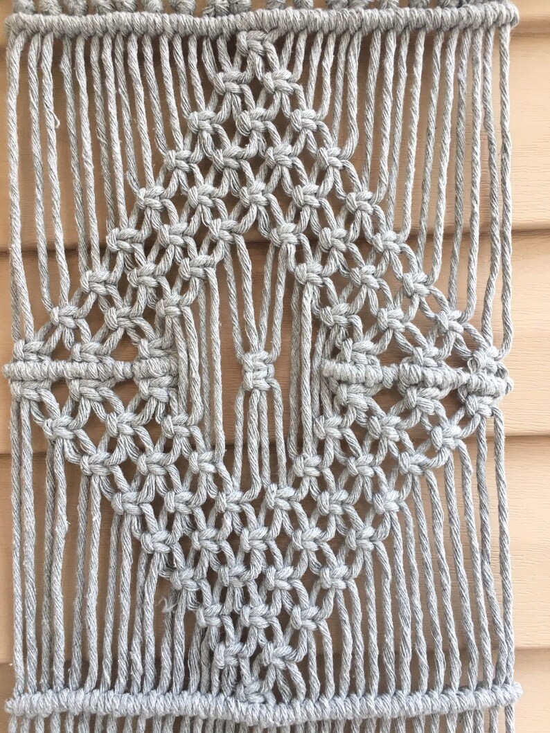 Gray wall decor, macrame wall hanging, woven tapestry, gray home decor, gray wall tapestry image 5