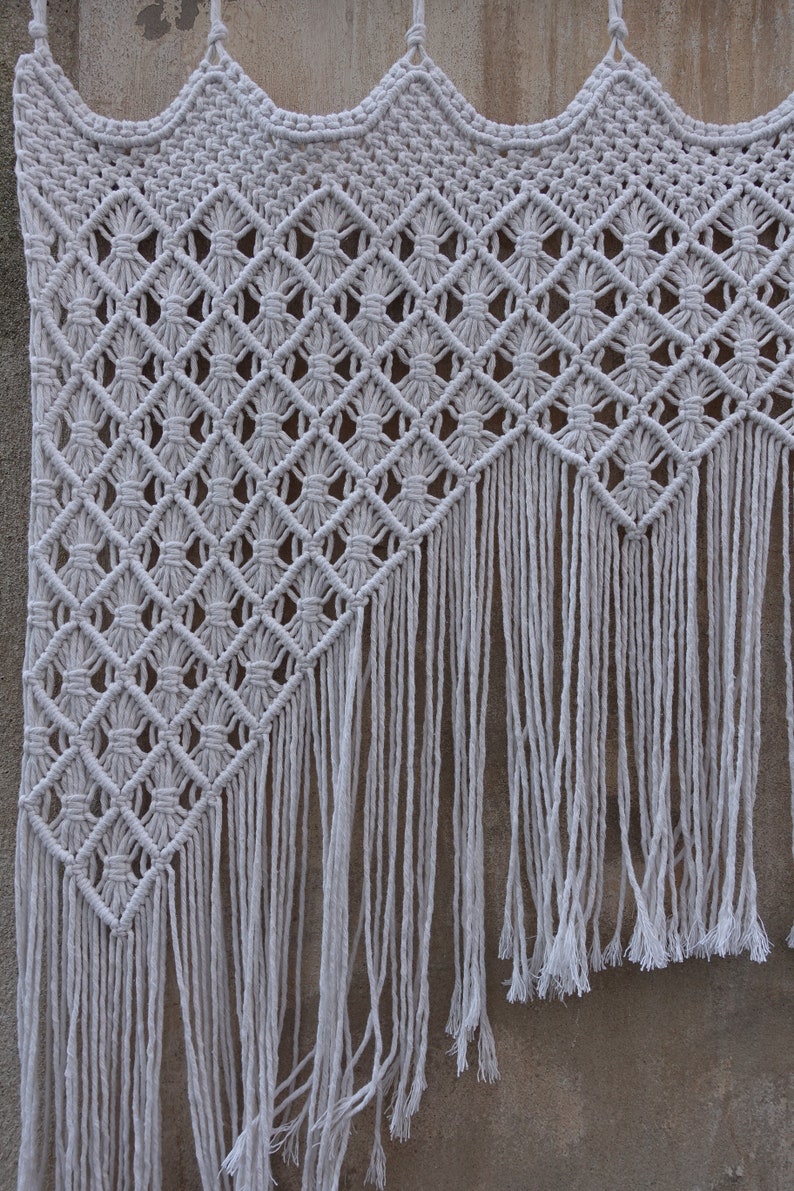 Macrame curtain wedding backdrop bohemian curtains boho Etsy