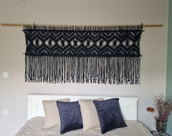 macrame wall hanging, over bed art boho bedroom decor, King headboard