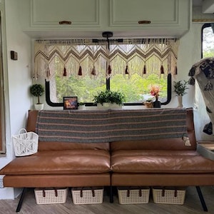 Makramee Fenster Volant - Boho Vorhänge für Wohnzimmer, Küchendekor Bild 16