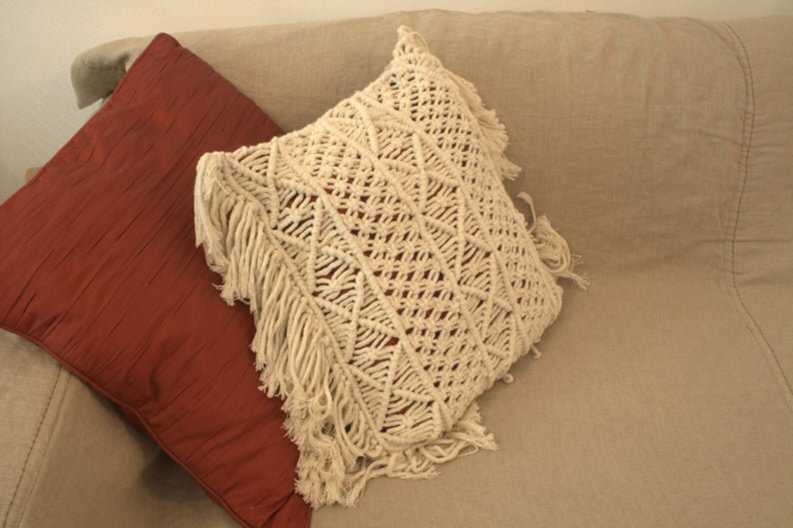 Macrame Pillow Case Macrame Pillow cover Etsy