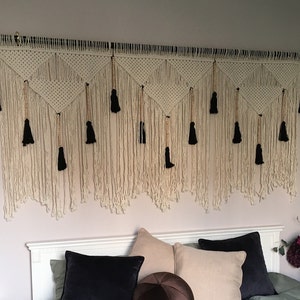 Macrame large wall hanging, boho headboard King, bedroom decor