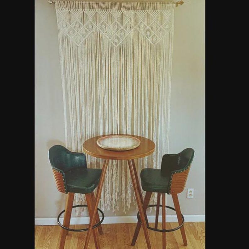 Cortina de cuentas, cortinas de macramé para puerta, decoración bohemia para el hogar. imagen 5