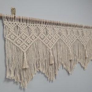 Macrame Valance, window curtain, large wall hanging