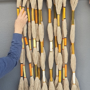 rope art textile wall hanging fiber home decor boho macrame hanging contemporary gallery art living room decor