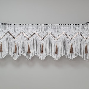 Window valance Macrame decor, boho curtain