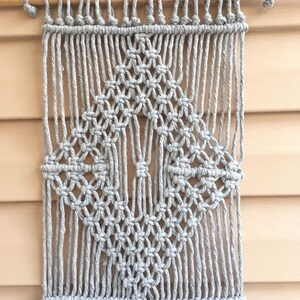 Gray wall decor, macrame wall hanging, woven tapestry, gray home decor, gray wall tapestry image 2