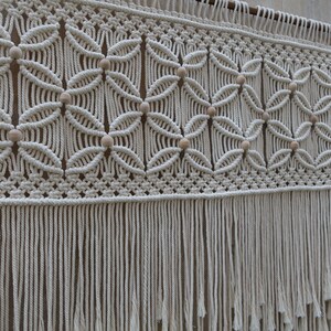 Macrame wall hanging, Bedroom decor, Over bed art, beaded macrame headboard image 2