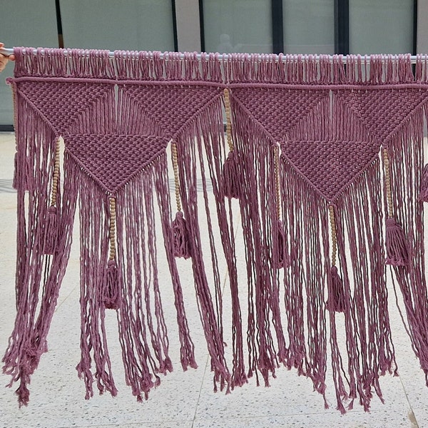 macrame wall hanging purple, lavender, lilac, wallknot, boho wall decor, bedroom tapestry hanging,