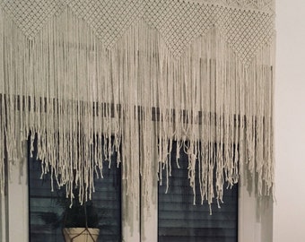 Macrame headboard, window valance, boho wall hanging tapestry