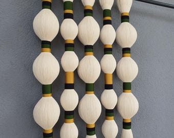 Tapiz de macramé mexicano: arte de fibra, decoración con hilo (50 x 89 cm)