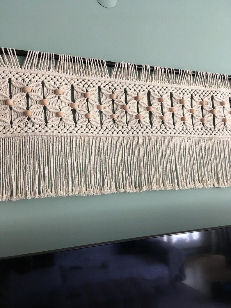 Macrame Valance With Beads, Macrame Wall Hanging, Nursery Decor - Etsy