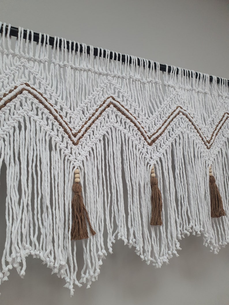 Window Valance Macrame Decor, Boho Curtain - Etsy