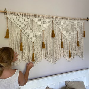 macrame headboard, wall art decoration, large wall hanging, Bohemian Home Decor tapestry, image 7