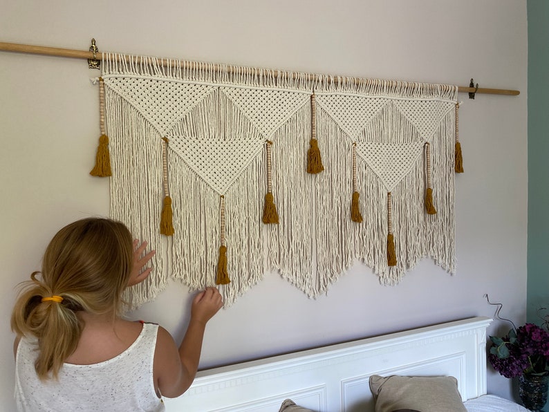 macrame headboard, wall art decoration, large wall hanging, Bohemian Home Decor tapestry, image 7