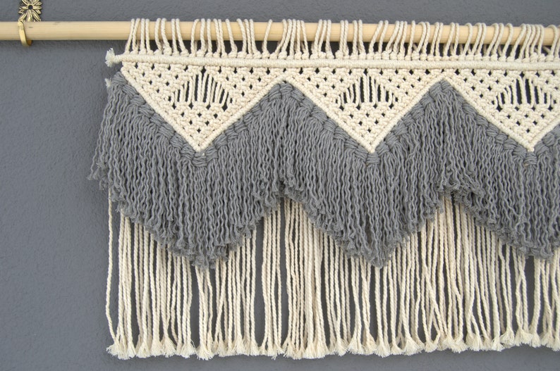 Macrame Valance Multicolor, Customizable Short Cafe Curtain, Sink ...