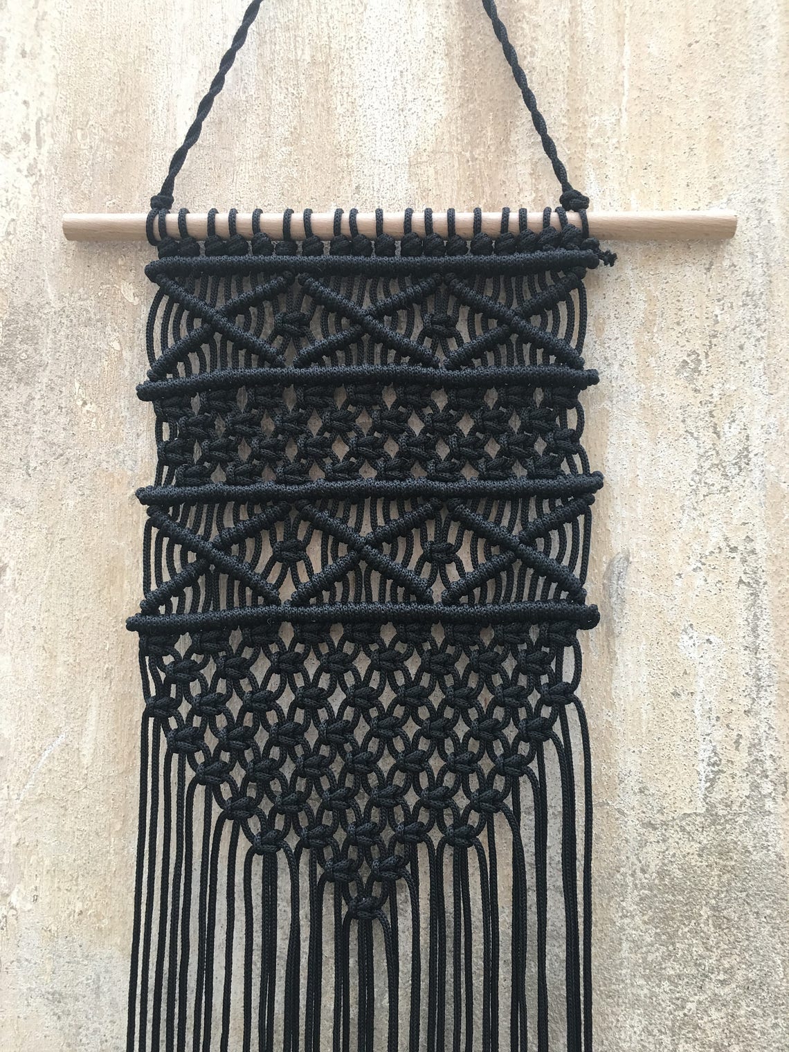 Black white gray decor macrame wall hanging wall hanging Etsy