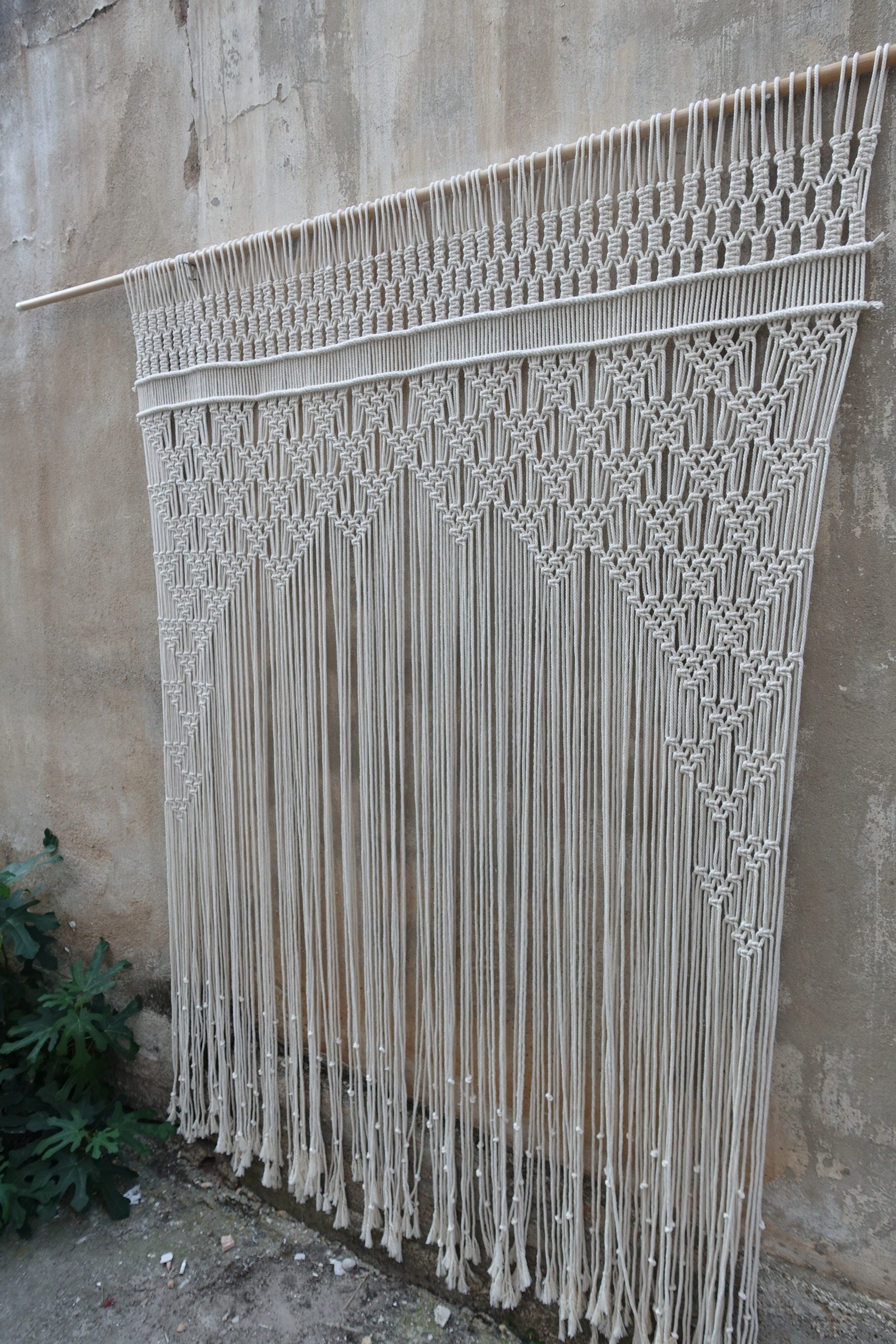 Macame Curtain Wedding Decor Large Macrame Wall Hanging Etsy